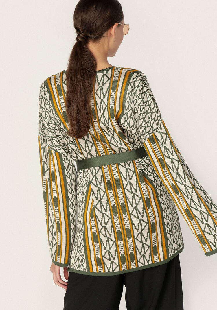 Кардиган женский под пояс шир.  750, рис. 8