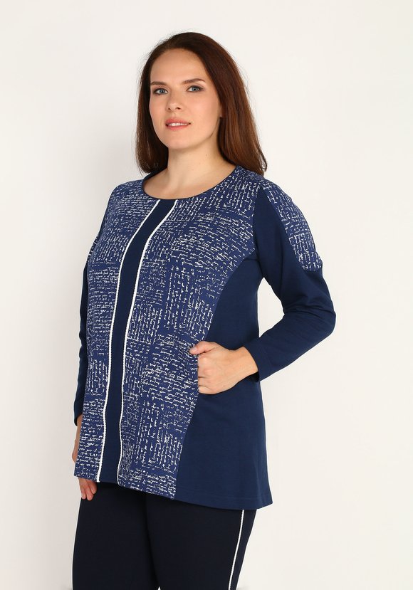 Туника комбинированная с карманами шир.  580, рис. 2