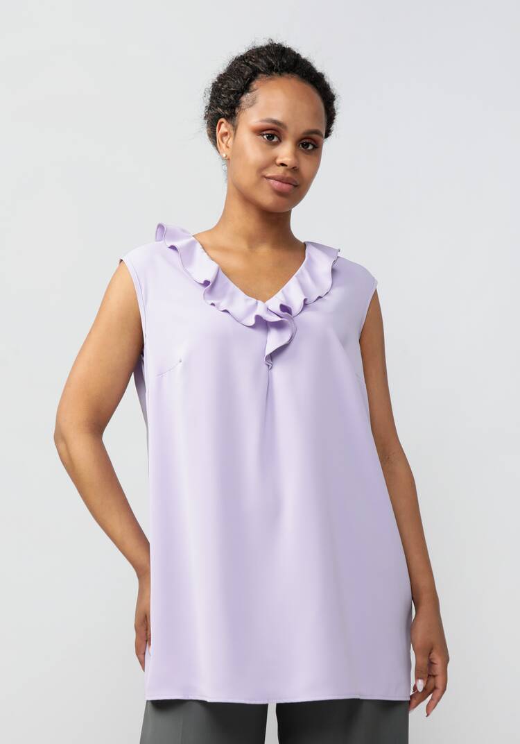 Блуза с коротким рукавом и рюшей шир.  750, рис. 9