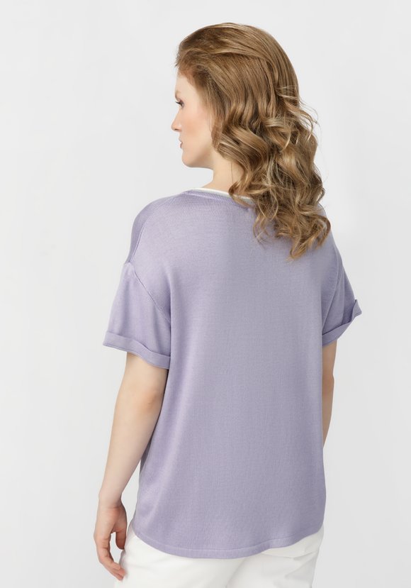 Футболка с отделкой по горловине шир.  580, рис. 21