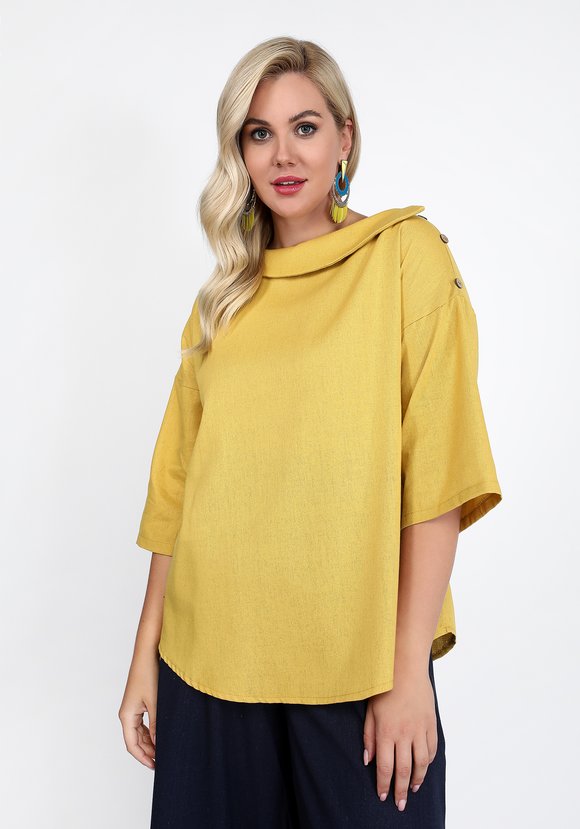 Блуза с декоративным воротом шир.  580, рис. 2