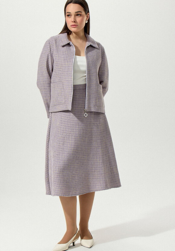 Юбка А-силуэта на резинке по спинке твидовая шир.  580, рис. 5