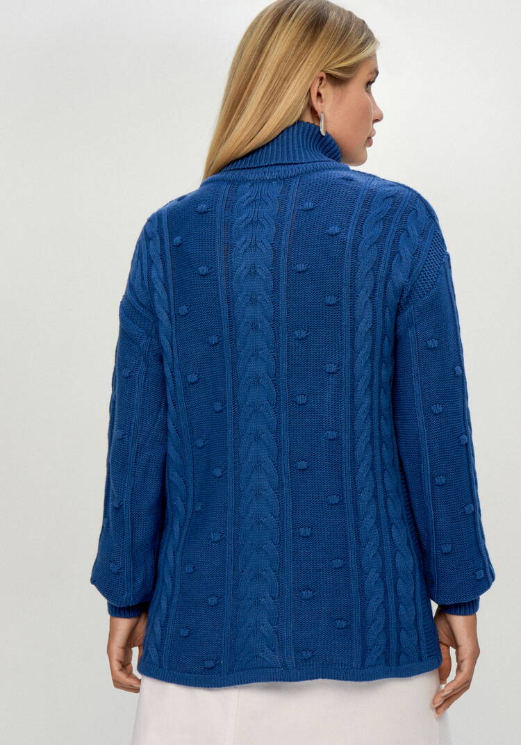 Джемпер с высокой горловиной и косами шир.  750, рис. 51