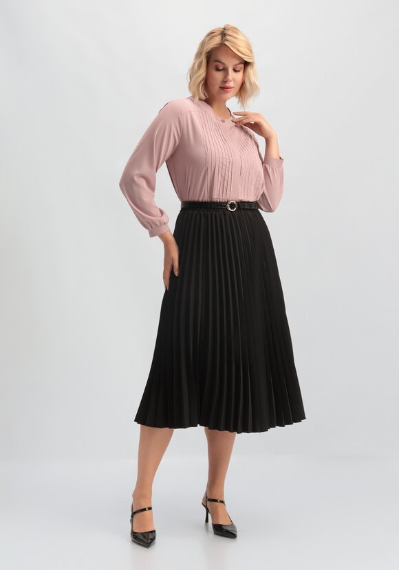 Юбка свободного кроя плиссированная шир.  580, рис. 16