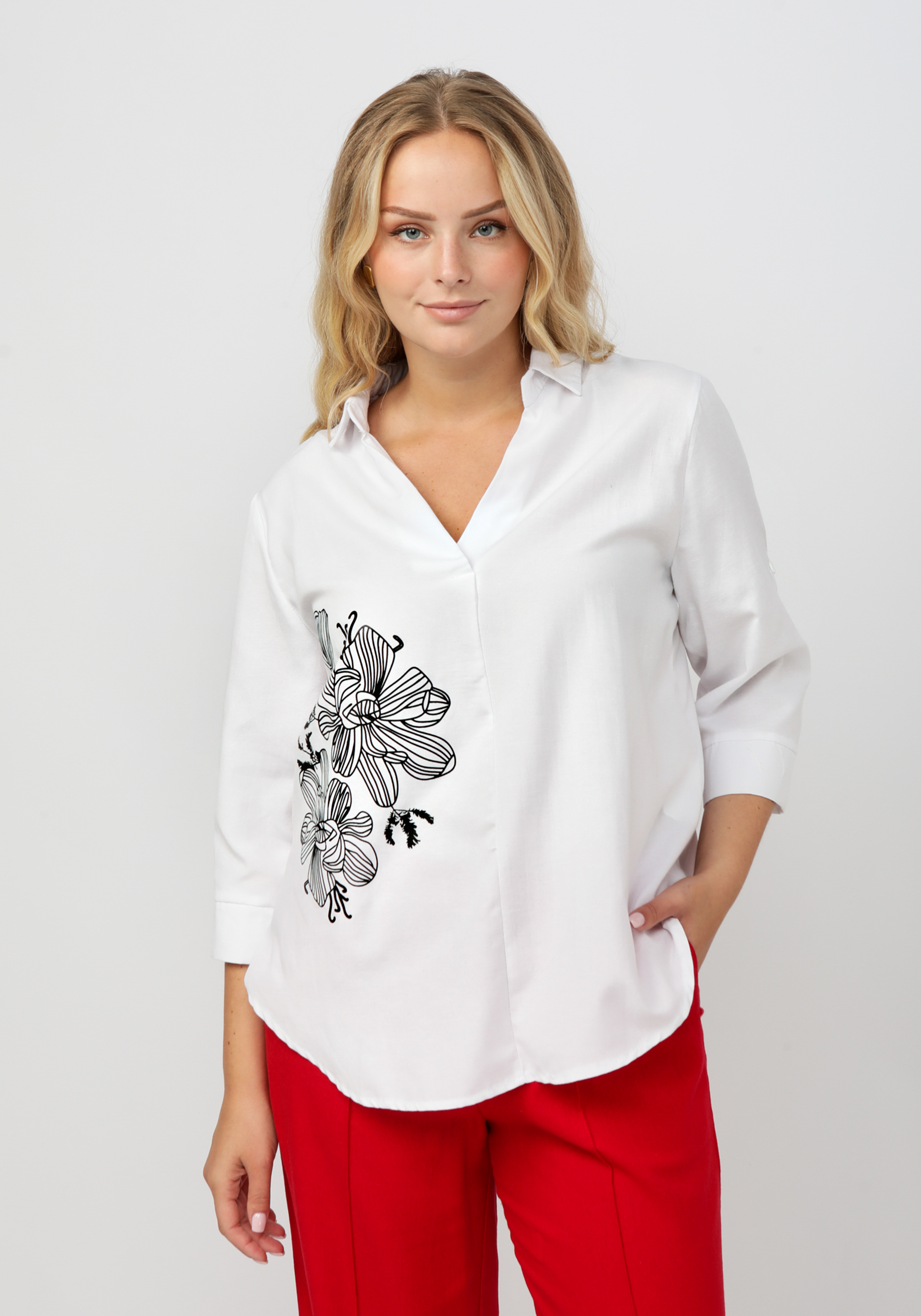 Блуза "Разола" Vittori Vi, размер 52, цвет белый - фото 7