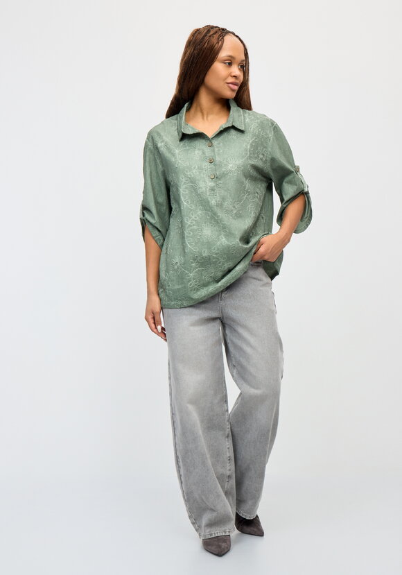 Рубашка с рукавом 3/4 и цветочным узором шир.  580, рис. 2