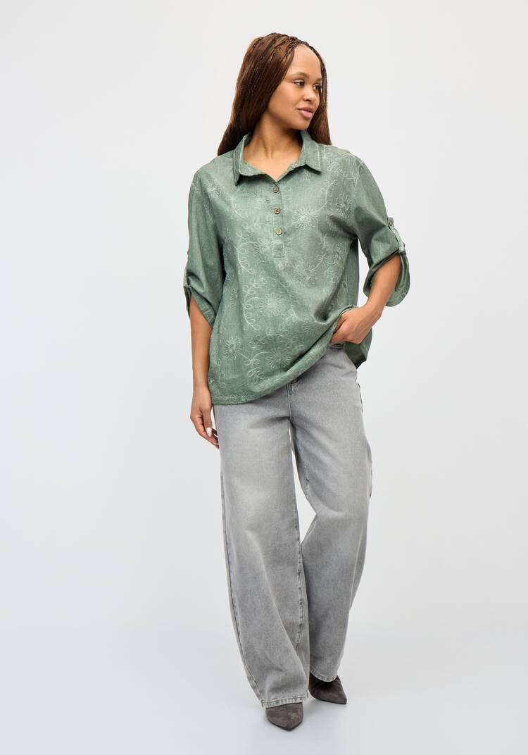 Рубашка с рукавом 3/4 и цветочным узором шир.  750, рис. 2