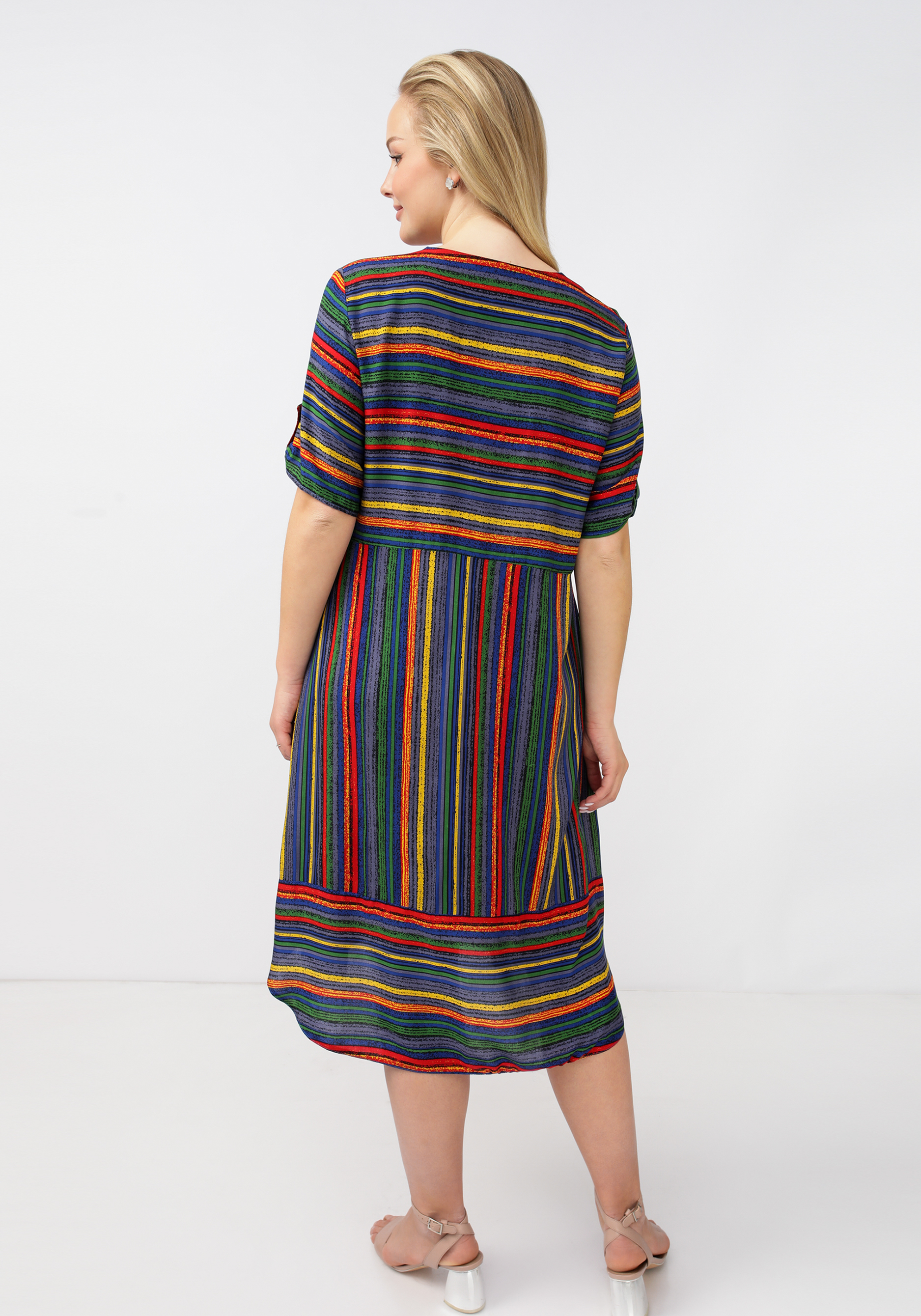 Платье штапельное "Фортуна" Simple Story, размер 60, цвет коричневый - фото 7