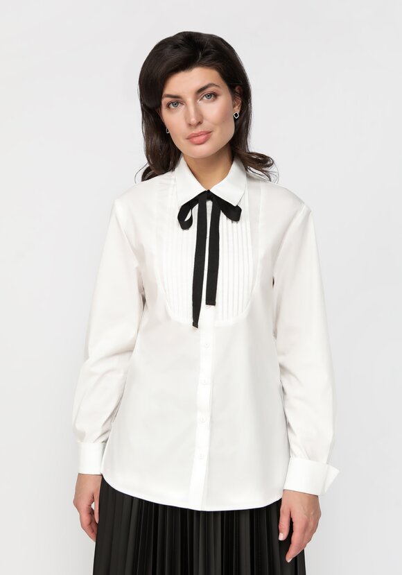 Блузка из хлопка с декором шир.  580, рис. 4