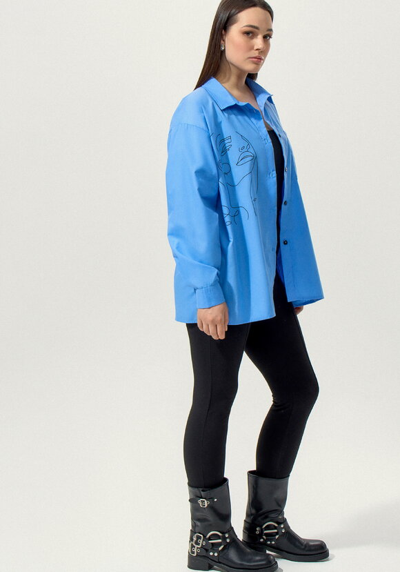 Рубашка с принтом на передней полочке шир.  580, рис. 12