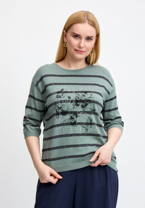Блуза в полоску с принтом