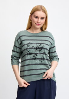 Блуза в полоску с принтом