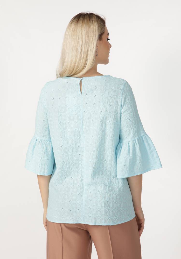 Блуза из шитья с воланом по низу рукава шир.  750, рис. 12