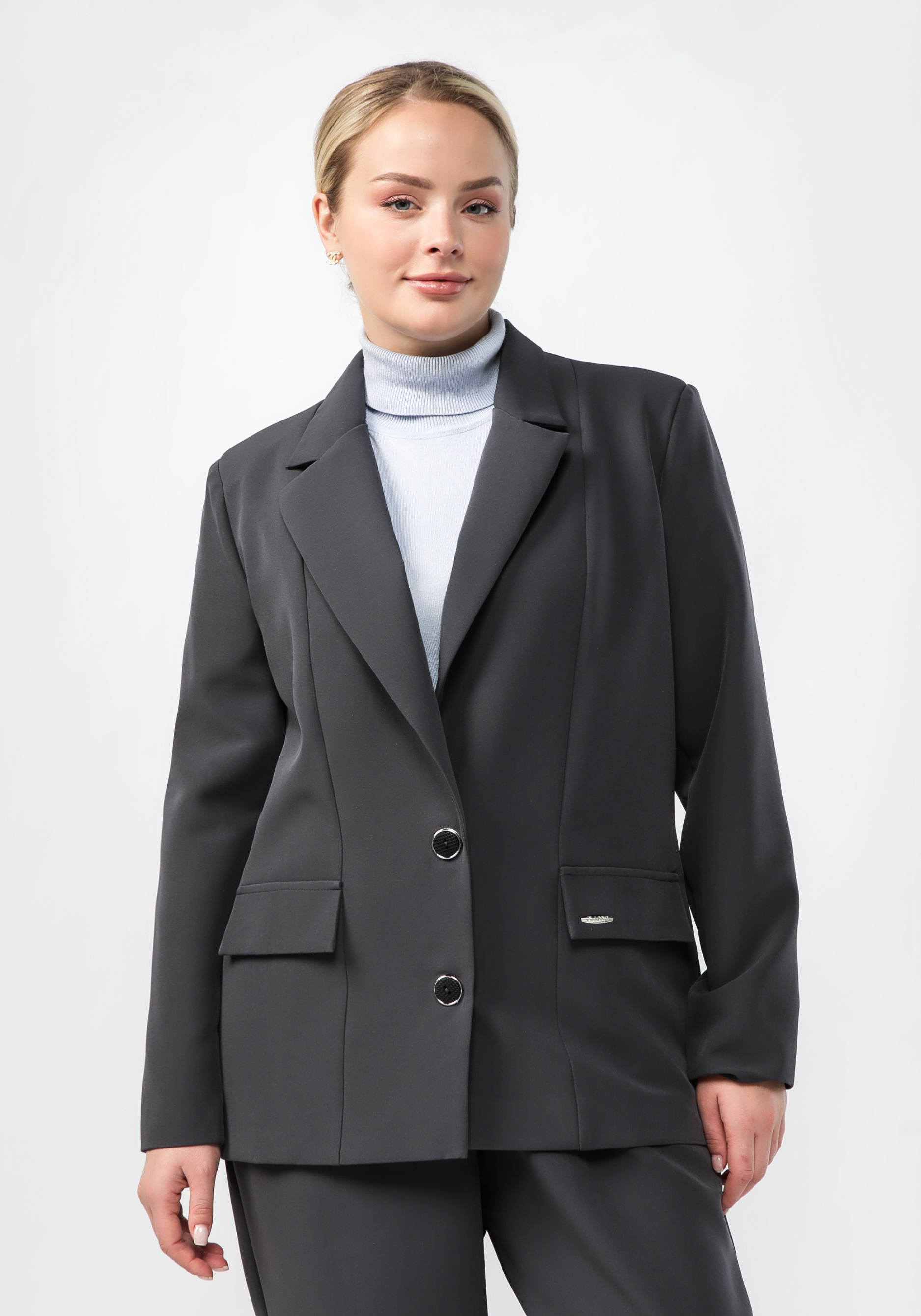 Пиджак классический свободного кроя VeraVo, размер 62, цвет черный