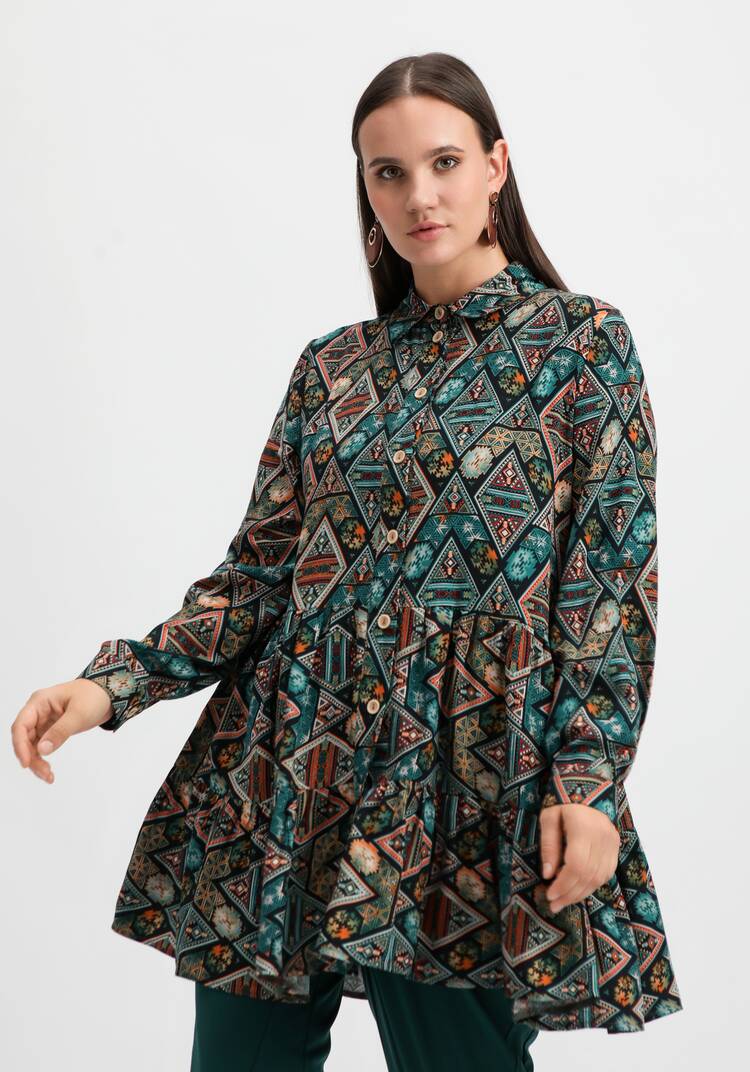 Блуза оверсайз с ярусами шир.  750, рис. 9