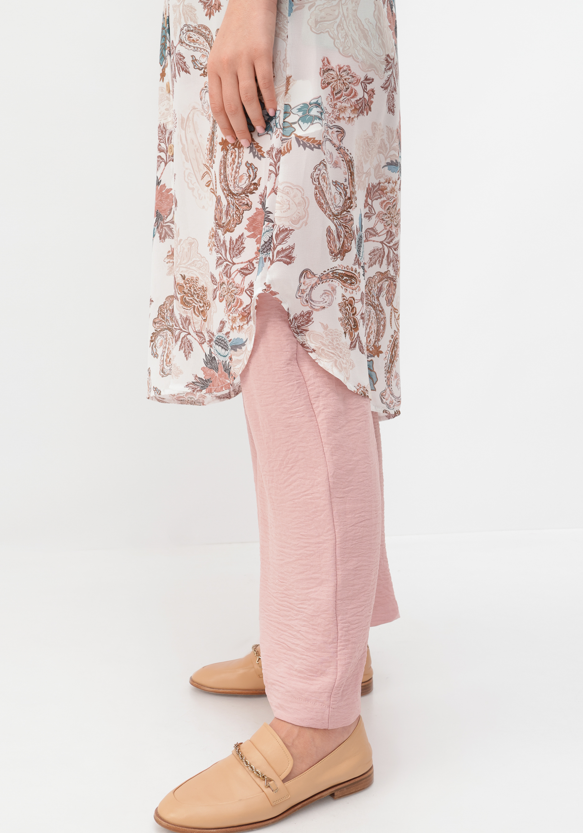 Блуза удлинённая с патами на рукавах VeraVo, цвет коричневый, размер 48 - фото 7