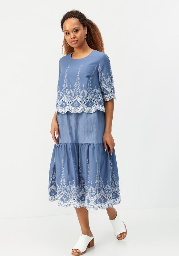 Платье свободного кроя с вышивкой шир.  580, рис. 18