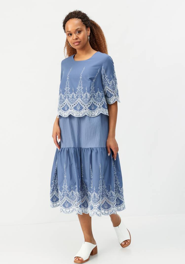 Платье свободного кроя с вышивкой шир.  750, рис. 18