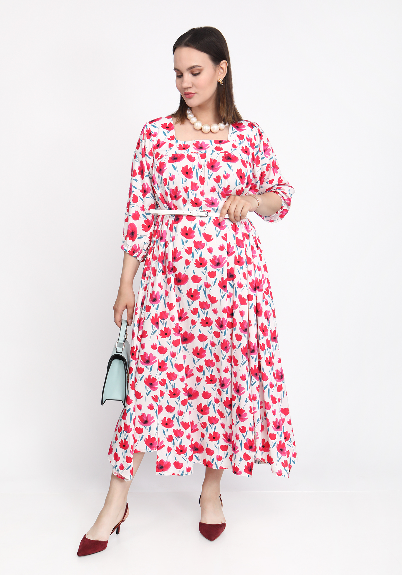 Платье "Оригинальное послание" ZORY, размер 70, цвет бежево-красный - фото 3
