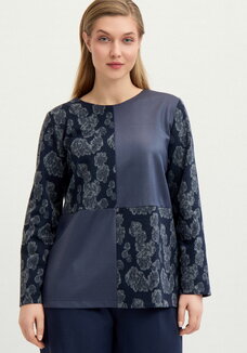 Блуза из комбинированной ткaни