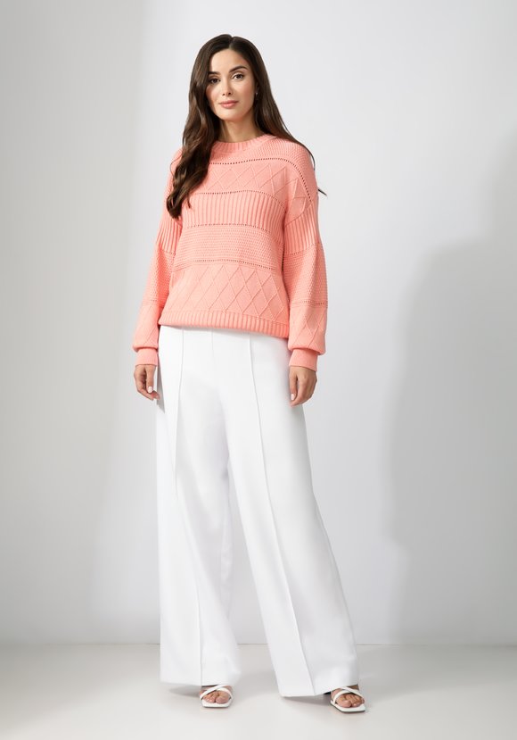 Джемпер женский со структурной вязкой шир.  580, рис. 15