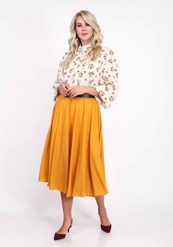 Блуза с воротником стойка и длинным рукавом шир.  580, рис. 1