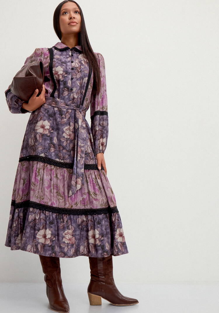 Платье с вставками кружева шир.  750, рис. 16