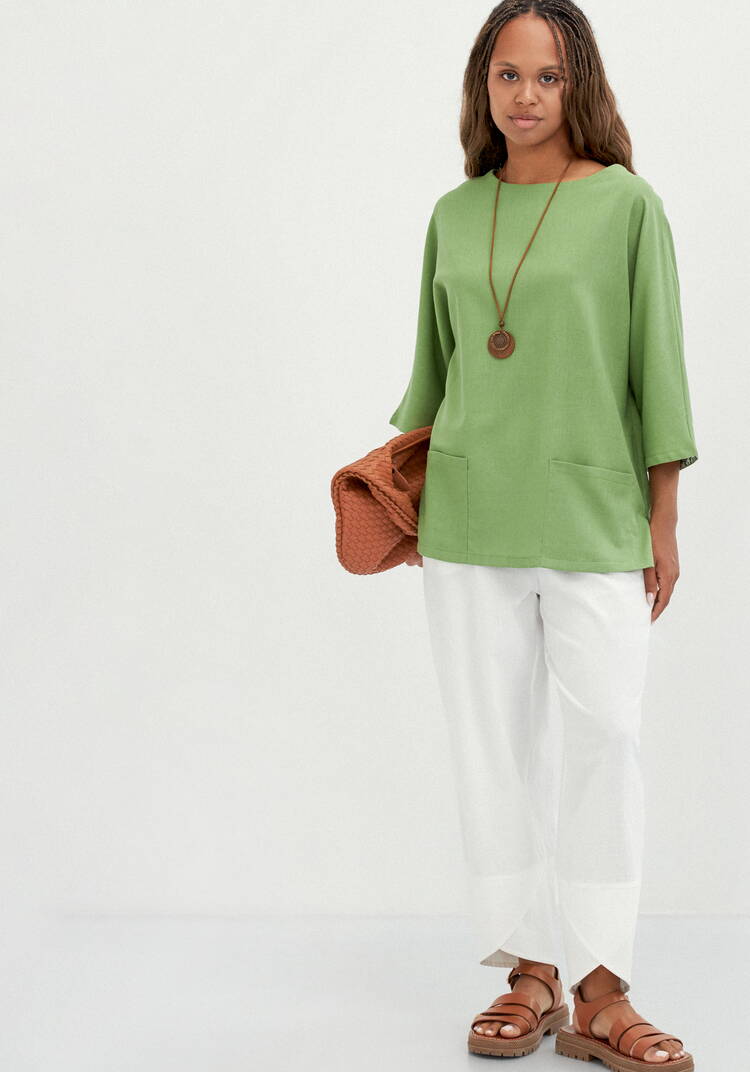 Блуза с контрастной внутренней отделкой шир.  750, рис. 16