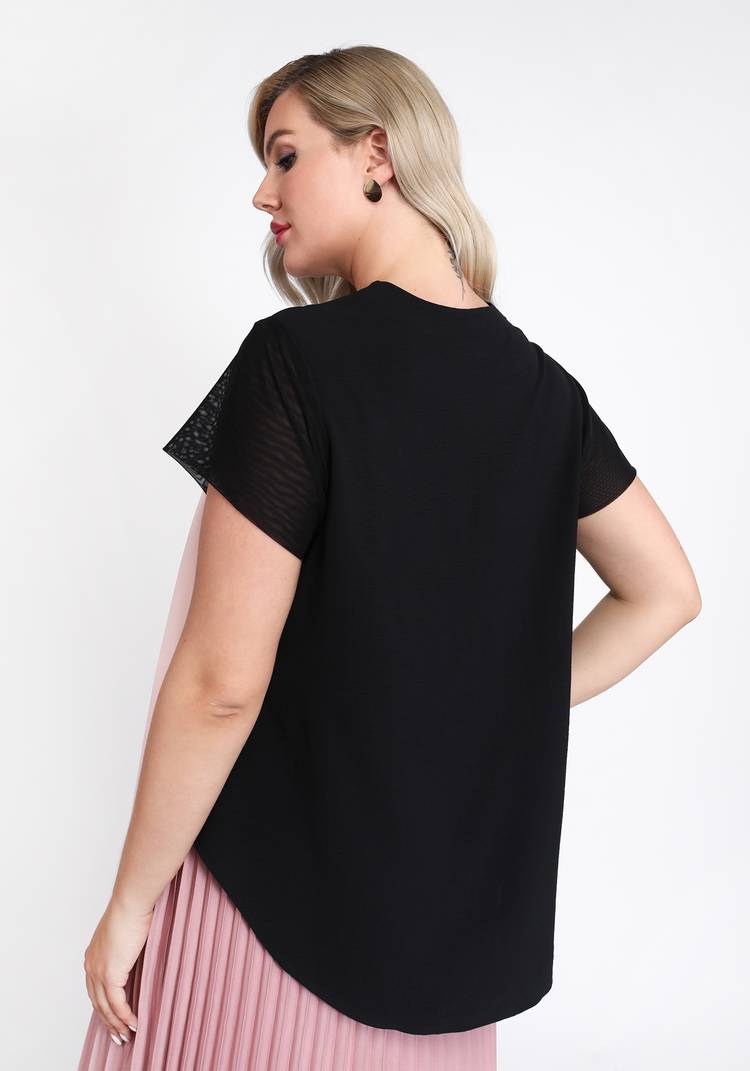 Блуза свободная со вставками из кружева шир.  750, рис. 6