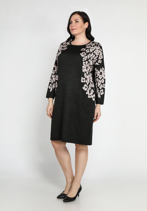 Платье с круглым вырезом и цветочным рисунком шир.  580, рис. 7