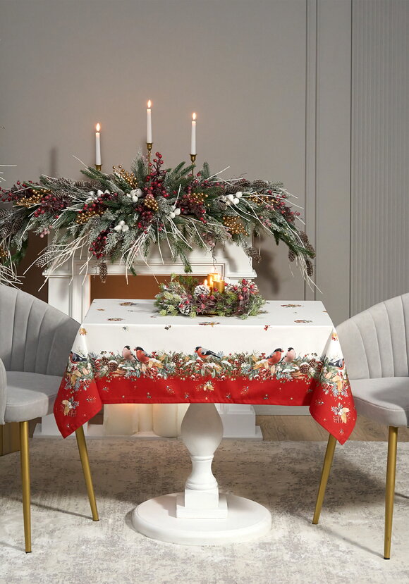 Скатерть Снегири шир.  580, рис. 1