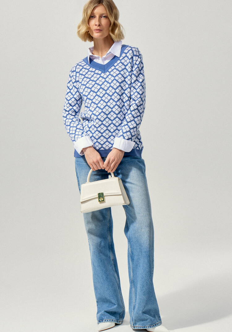 Джемпер женский с V-образным вырезом шир.  750, рис. 13