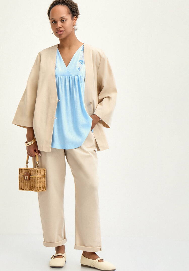 Блуза с вышивкой по переду и спинке шир.  750, рис. 10