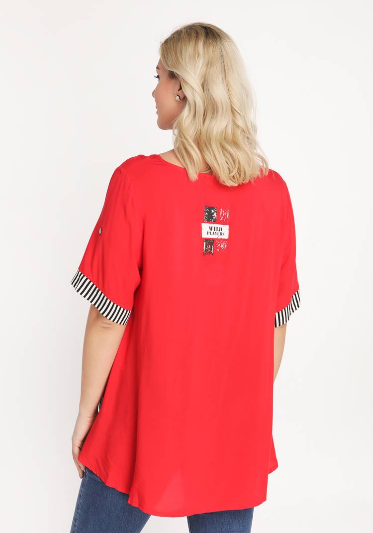 Блуза с принтом и контрастными вставками шир.  750, рис. 11