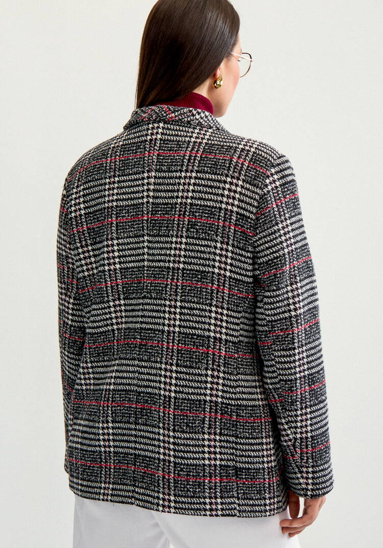 Пиджак двубортный с принтом в клетку шир.  750, рис. 13