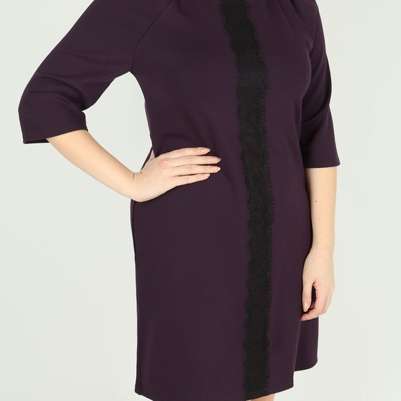 Платье с рукавом 3/4 и кружевной вставкой шир.  580, рис. 6