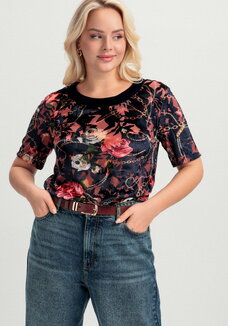 Блуза из бархата с цветочным рисунком