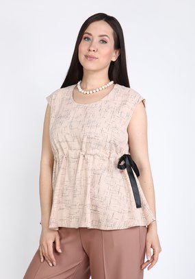 Блуза на кулиске прямого силуэта