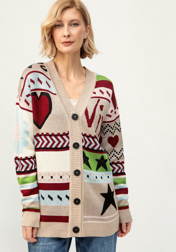 Кардиган удлиненный с ярким рисунком шир.  580, рис. 4