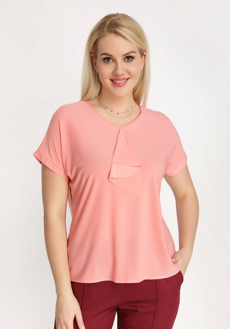 Блуза с воланом спереди шир.  750, рис. 16