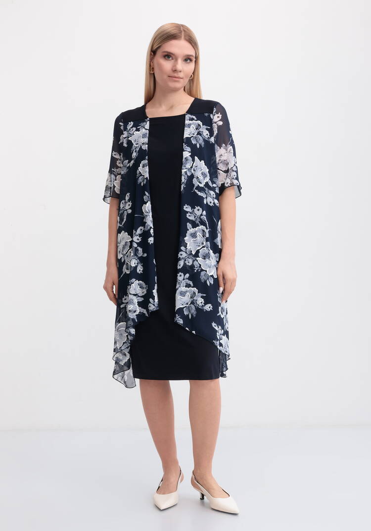 Платье с шифоновой накидкой с узором шир.  750, рис. 4