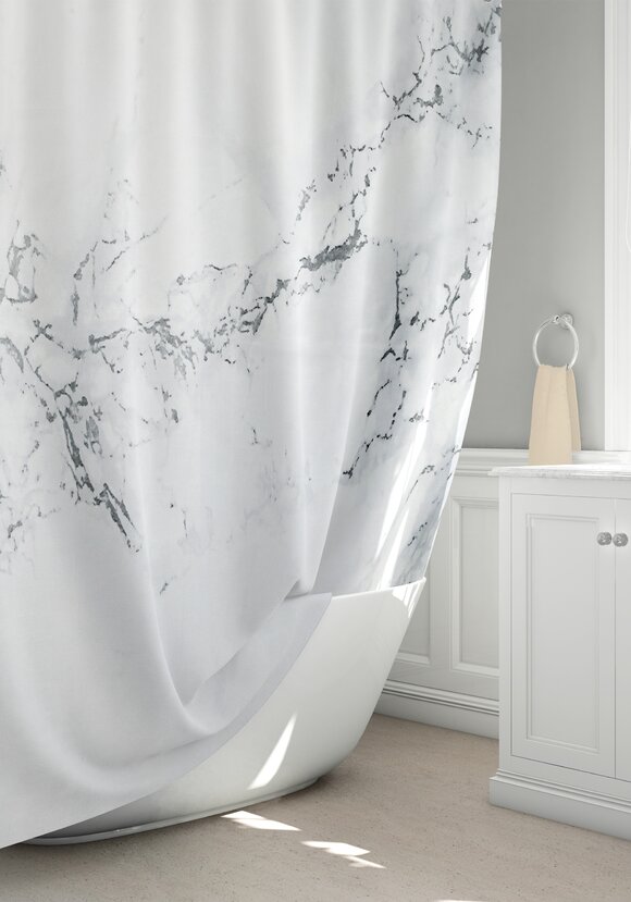 Штора для ванной Мрамор шир.  580, рис. 1