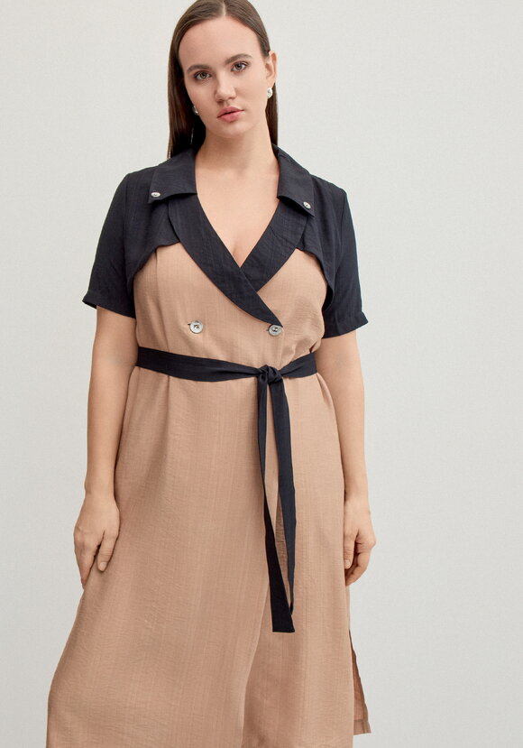 Платье с контрастными плечиками шир.  580, рис. 2