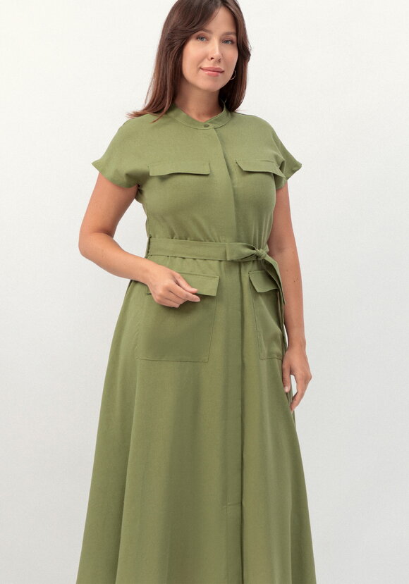 Платье-сафари А-силуэта шир.  580, рис. 2