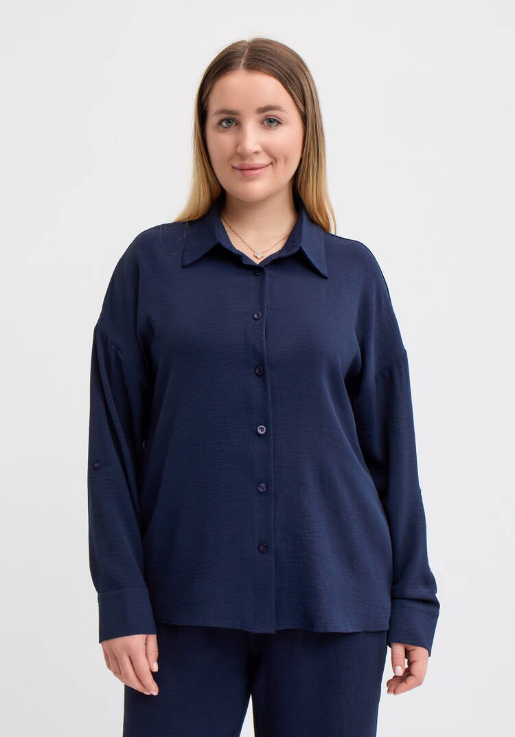 Рубашка свободного кроя с ассиметричным низом шир.  750, рис. 4