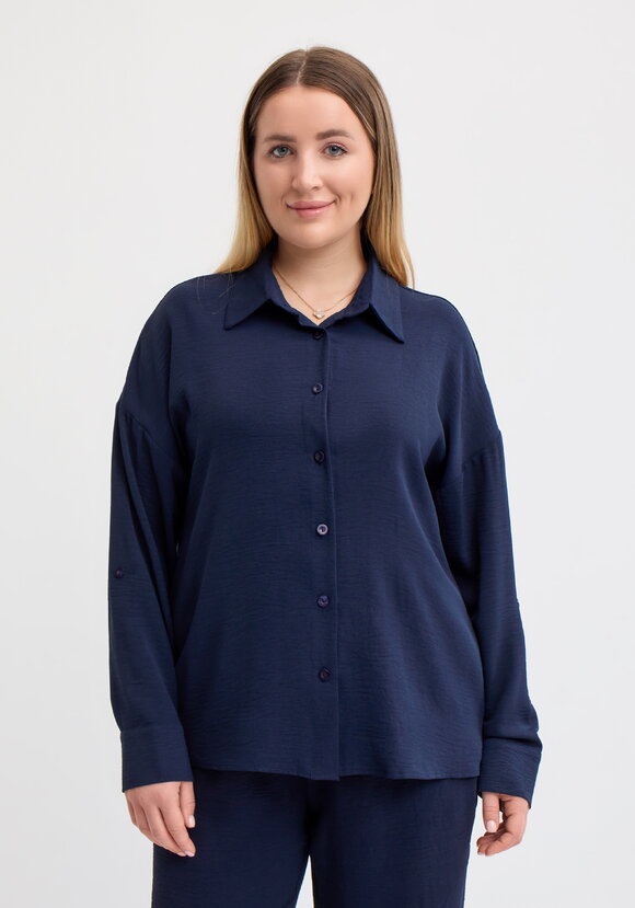 Рубашка свободного кроя с ассиметричным низом шир.  580, рис. 4