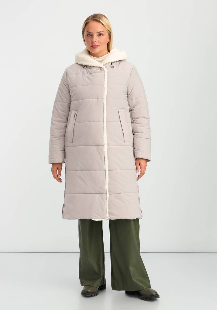 Пальто с капюшоном из меха шир.  750, рис. 25