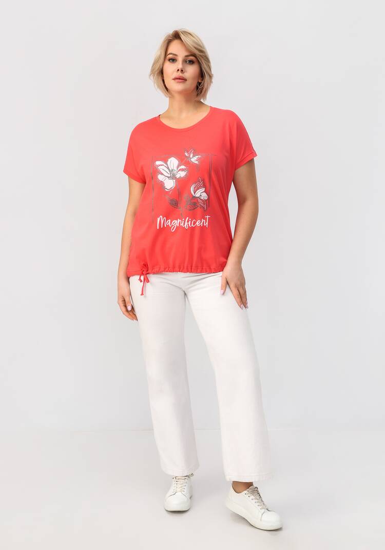 Блуза с цветочным принтом и кулиской по низу шир.  750, рис. 14