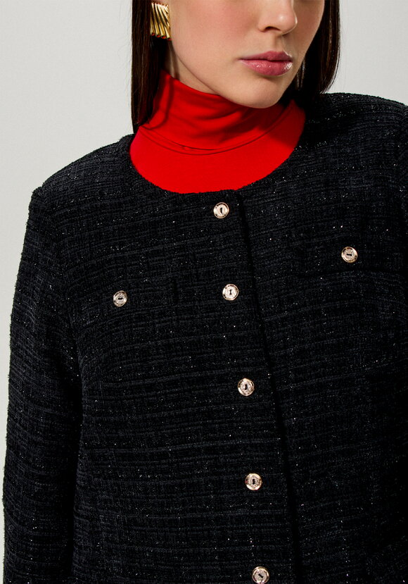 Жакет однобортный из твида шир.  580, рис. 5