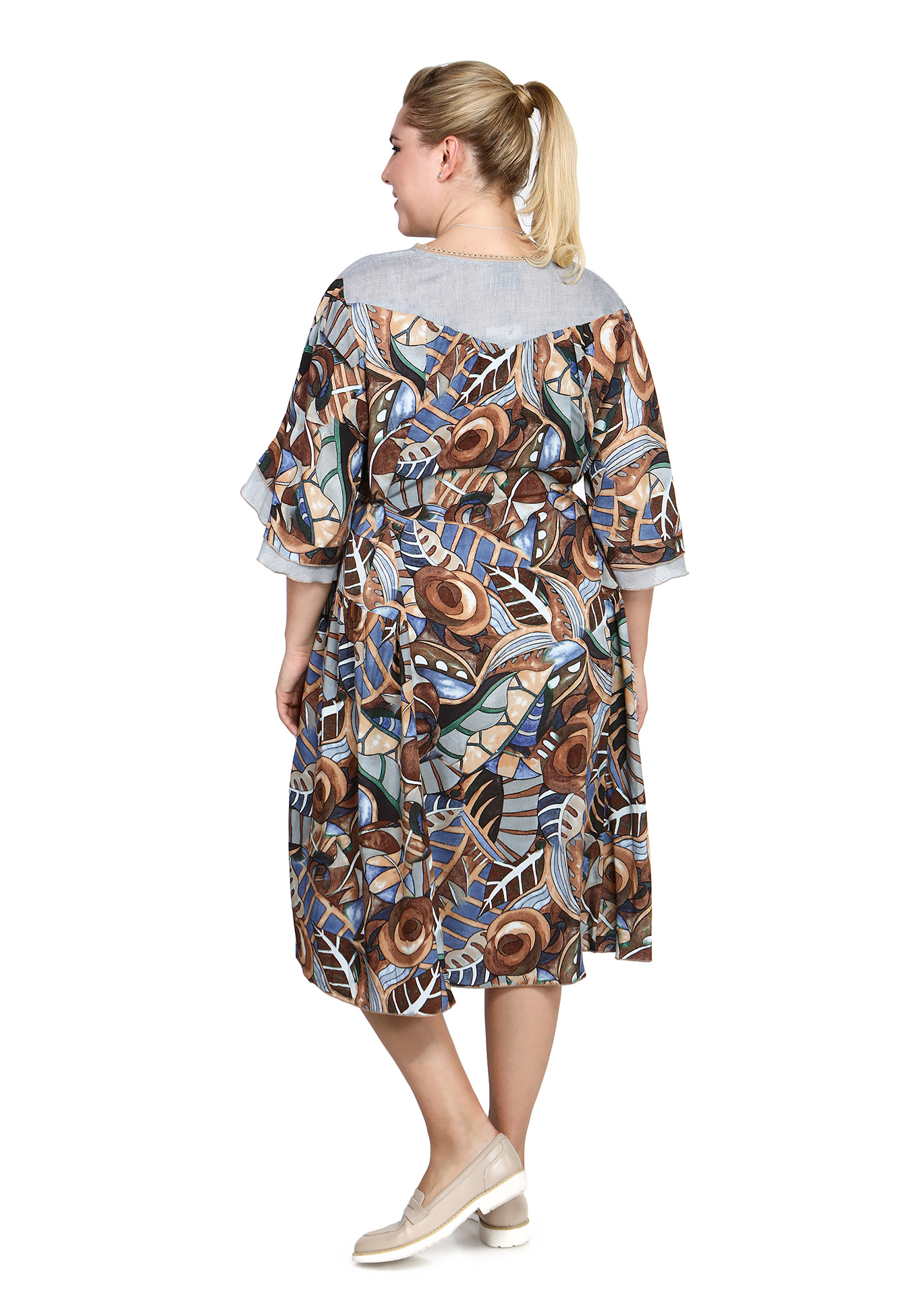 Платье "Чудесное преображение" GalaGrosso, размер 48, цвет бежево-голубой - фото 4